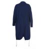 China Plus Size Long Cool Womens Coats With Buttons And Elastic In Hem Navy Color wholesale