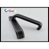 Square Arched Black Leather Furniture Handles Aluminum Cover Leather Pulls