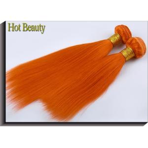China Customized Orange Silk Straight Virgin Human Hair Extensions Double Stitch Weft supplier
