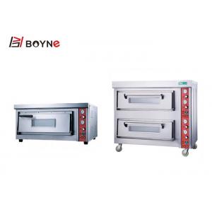220V Industrial Double Deck Pizza Oven , Restaurant Automatic Pizza Oven Equipment