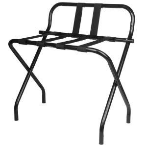China Back Rest Hotel Style Luggage Rack / Black Hotel Luggage Stand With Feet wholesale