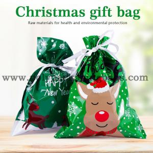 China Custom Printed Exquisite Plastic Drawstring Gift Bag For Halloween / Christmas Day supplier