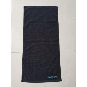 OEM available Eco-friendly black color personalized embroidery logo or packaging design cotton sports towel