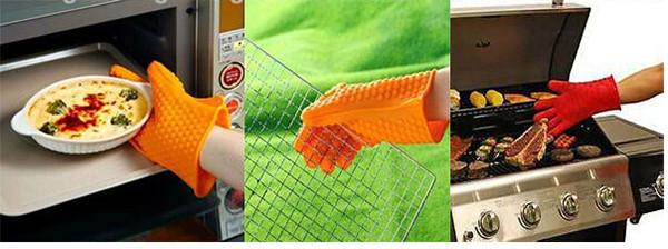 Kitchen Waterproof BBQ heat resistant silicon gloves
