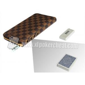 Brown Leather LV Wallet Double Lens Camera For Poker Analyzer 30 - 40cm