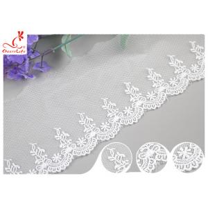 Sri Lanka Embroidery Floral Nylon Lace Trim With Cotton Material Customized