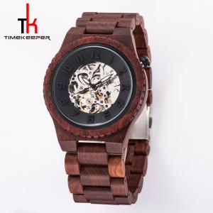 Luxury Waterproof Wood Watch , Mechanical Wooden Automatic Watch