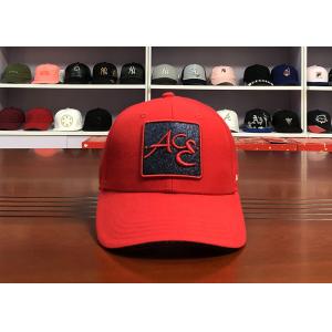 ACE brand newest bling star 3D embroidery logo 6panel red baseball caps hats