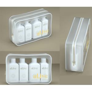 Custom Heat Seal PVC Clear Plastic Makeup Bag With Zipper toiletry packaging