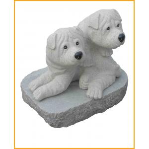 Carving Stone Family Dog Statue