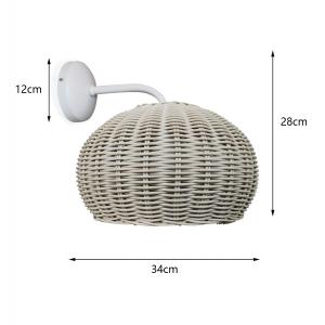 220V Rattan Wall Lamp Shade Hand Knitting Waterproof For Outdoor