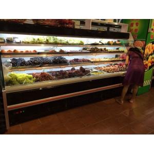 China Black Open Counter Display Fridge For Fruits Self Contained Cooling supplier
