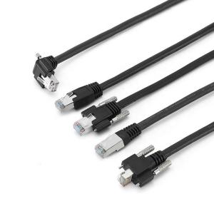 Cat6A Camera Industrial Ethernet Cable S/FTP RJ45 8P With Lock Screw GigE