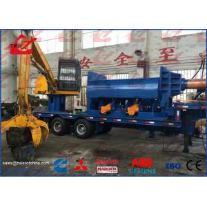 China 86kW Scrap Car Logger Baler , Mobile Baler Metal Baling Press With Tailer And Grab wholesale