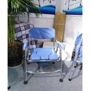 Chrome Steel Adjustable Bath Seat Folding Backrest Toilet Commode Chair For Elderly