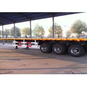 China Flatbed Heavy Equipment Trailer Yellow Color Wide Transportation Application supplier