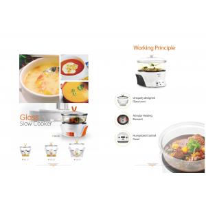 Glass Slow Cooker Original Tastes  uniquely designed and annular heating element Humanized control panel GK-MD-01