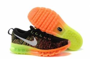 China Nike Flyknit Air Max Black Green Orange Mens Shoes on sale 