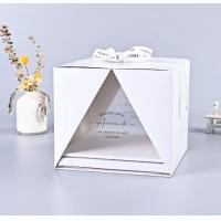 China Customized Foldable White Cake Boxes With Window Simply Design on sale