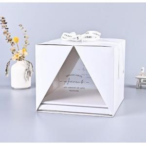 Customized Foldable White Cake Boxes With Window Simply Design