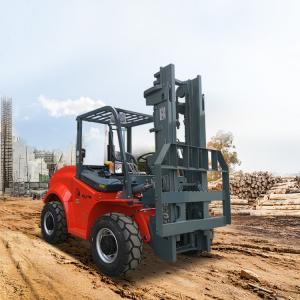 China SDJG Red Off Road Fork Truck 3ton 3.5ton 5ton 6ton Rough Terrain Fork Lift Truck supplier