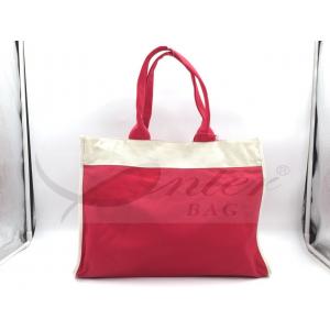 Red Canvas Travel Tote Bags Slides Over Luggage Handle Customized Logo