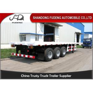 2 / 3 Axle 20 Foot Flatbed Trailer / Truck Flatbed Trailers With Container Lock