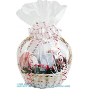 Large Cello/Cellophane Bags,30x 40 Inches Clear Basket Bags OPP Plastic Cellophane Wrap For Gift Baskets Packaging