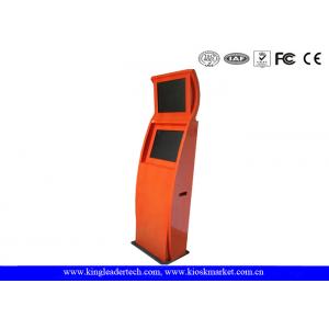 China Space Saving Slim Freestanding Touch Screen Kiosk Advertising In Two Displays supplier