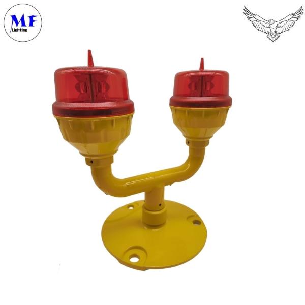 Main-Standby Adjustable Wide Voltage Input UV-Resistant Polycarbonate IP66 Low-Intensity Dual-Lamp Aviation Obstacle Obstruction Light For Bridge