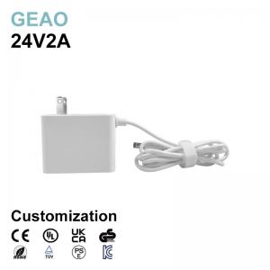 China Light 24V 2A Wall Mount Power Adapters With Surge Protection supplier