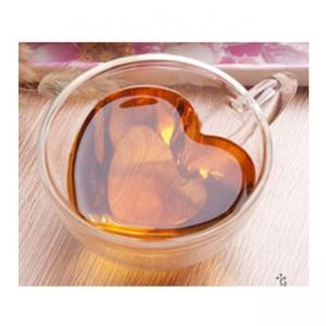 China 150ml 240ml 300ml Heart Shaped High Borosilicate Milk Mugs Tea Mugs Insulated Double Wall Glass Coffee Cup supplier