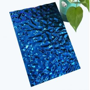 China stainless steel sheet manufacturers pvd coating colors Sapphire blue small stainless steel water ripple sheet supplier