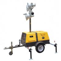 China 4 x 1000 Watt Gasoline Or Diesel Trailer Mounted Light Towers Elevating Height 1800-9000mm on sale