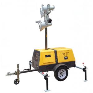 4 x 1000 Watt Gasoline Or Diesel Trailer Mounted Light Towers Elevating Height 1800-9000mm