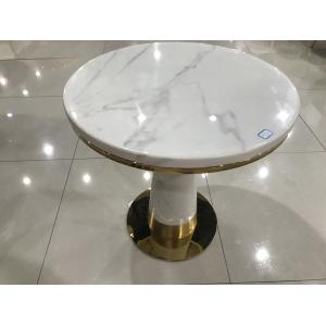 mesa de centro moderna del hierro labrado del diámetro de los 80cm con el top de mármol