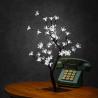 Cherry Blossom Desk Top Bonsai Tree Light, Decorative Warm White Light, Black