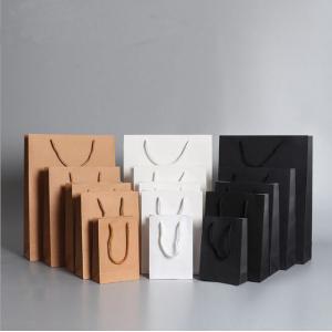 China White Brown Kraft Paper Shopping Bags With Handles OEM Custom Printed supplier