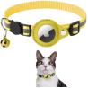 China Collar para mascotas de patrón sólido Airtag anti pérdida Collar para gatos reflectante con materiales de hierro de poliéster de plástico PU wholesale