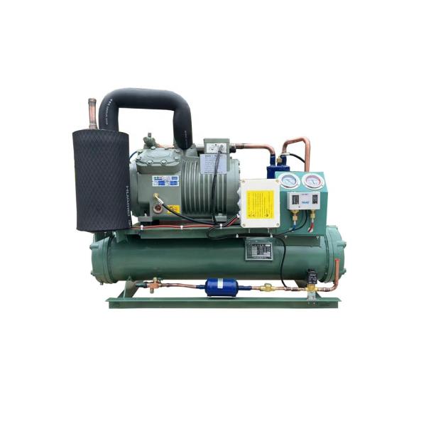 China Groupe de condensation refroidi par eau de 5CV avec condenseur à eau de mer à calandre et tubes pour chambre froide 220V 3PH 60HZ wholesale