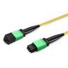 10m (33ft) MPO Female to 4 LC UPC Duplex OS2 9/125 Single Mode Fiber Breakout Cable, 8 Fibers Type B, Elite, LSZH, Yellow