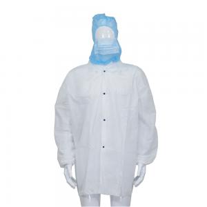 China Non Woven Fabric/SMS/Tyvek Velcro Lab Coat Medical Disposable Work Clothes supplier