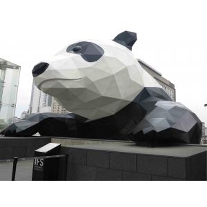 China Outdoor Panda Large Garden Art Sculptures Stainless Steel Baking Varnish supplier
