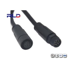China El conector impermeable eléctrico Ip67 4 Pin Black ISO9001 del alambre M12 certificó supplier