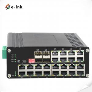 Din Rail 24 Port 10/100/1000T 802.3at PoE Managed Switch With 4-Port 1000X Gigabit SFP