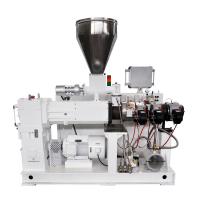 China Conical Twin Screw PVC Extruder with Siemens PLC Control 400kg/h on sale