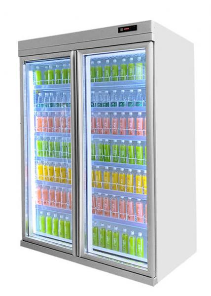 Supermarket Eco Friendly Commercial Drink Fridge Display Wine Chiller Flat Head