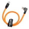 China Alvin's Cables CAT6A Shielded Right Angle RJ45 Cable 1m Orange for PLC Robotics wholesale