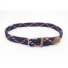 China Dark Blue Mens Elastic Stretch Belts Braided 3.5cm Width With Nickel Buckle wholesale