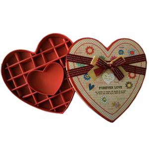 4C CMYK Food Gift Box Packaging Heart Shaped Gift Box With Paper Inster Ribbion